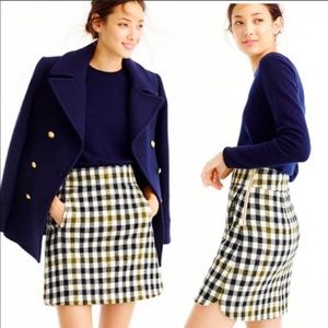 Jcrew Wool Mini Skirt in Oxford Check